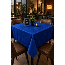Kahve Cafe Kıraathane Masa Örtüsü 140x140cm Mavi Renk Diğer