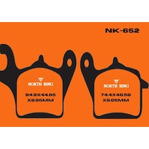 Yamaha Trıcıty 155 2018 North King Organik Ön Sol Fren Balatası Nk652