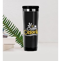 Bk Coffee Tasarımlı Çelik Termos Bardak Açık Beyaz