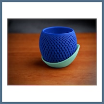 Buradabulabilirsin 3d Baskı Küre Saksı - Kafes Dokulu İki Parçalı Dekoratif Saksı - Mavi-mint Bbz 00558543