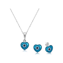 Gümüş Kalpli Nazar Kadın Set (551167169)
