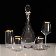 Extra Gold 31 Parça 6 Kişilik Cam Bardak Seti Beyaz