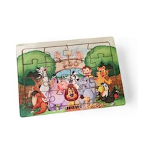 Hayvanat Bahçesi 16 Parça Eğitici Öğretici Ahşap Çocuk Puzzle & Yapboz Bebek Çocuk Oyuncak