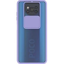 Xiaomi Poco X3 ile Uyumlu Kapak Lensi Açılır Kapanır Kamera Korumalı Silikon Kılıf