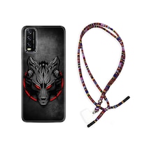 Vivo Y20S Kılıf Rasta Boyun Askılı Dark Wolf 1813 Siyah