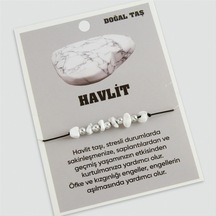 Havlit Doğaltaşlı İp Bileklik-beyaz N162 Çok Renkli