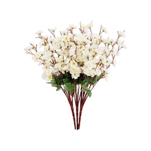 Yapay Çiçek Bahardalı Japon Kiraz Çiçeği 9 Dallı 35Cm Beyaz 3 Dem