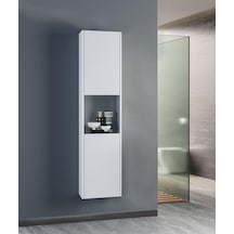 Orka Düden 40 Cm Mdf Beyaz Banyo Boy Dolabı Beyaz