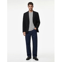 Koton Uzun Kollu Kapaklı Cepli Mono Yaka Düğmeli Blazer Ceket Siyah 6sam50002hw Siyah