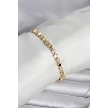 Pirinç Gold Renk Zirkon Taşlı Yıldız Model Kadın Bileklik Diğer 23803780