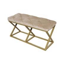 Evodeko Gold Beyaz Bench Puf