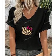 Tarzsokak Leopar Desenli Hello 3 Siyah