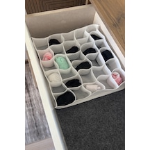 30 Gözlü Petek Organizer - Kumaş - Çekmece İçi - Beyaz Kumaş 40 X 35 Beyaz Diğer