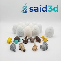 Said3d Sürpriz Orman Hayvanları 3d Baskılı Kırılabilir Yumurta Seti - 10 X Figürlü Yumurta