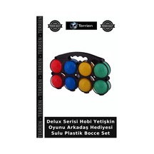 Delux Serisi Hobi Yetişkin Oyunu Arkadaş Hediyesi Sulu Plastik Bocce Set Çok Renkli
