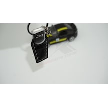 Jeep Uyumlu Logo Krom Metal Deri Stil Anahtarlık