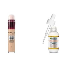 Anti Age Eraser Kapatıcı, 01 Light, 6.8 Ml + C Vitamini Parlak Süper Aydınlatıcı Serum 30 Ml