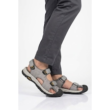 Voyager Erkek Outdoor Trekking Sandalet Kapalı Burun Cırtlı Günlük Yürüyüş Gri E337 M