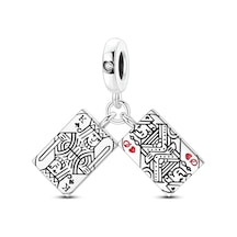 Kupa Kız Ve Maça Papaz Sallantılı Charm Gümüş
