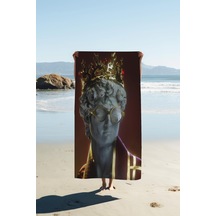 Dijital Baskı Plaj Deniz Havlusu Modern David Heykeli Desenli Peştamal Hvl0027 Renkli