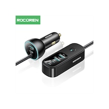 Rocoren 105w 6 Portlu Uzatma Kablolu 3 Usb-a 3 Type-c Araç İçi Hızlı Şarj Cihazı