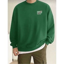 Kozia Outdoors O Yaka Oversize Unisex Sweatşhirt Haki Haki