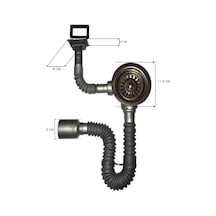 Geylani Donau Tekli Çöpmak Damlalıktan Taşmalı Körüklü Eviye Sifonu Taşmalı Sifon 11,5 Cm