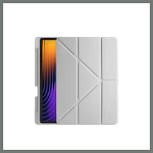 Bezos Pad 7 Pro Kılıf Kalemlikli Mars Tablet Kılıfı - Gri Mmbz