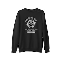 Supernatural - Winchester Bros. Siyah Erkek Kalın Sweatshirt