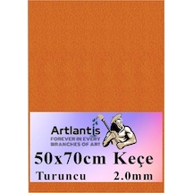 50x70 Cm Keçe 2.0 Mm 1 Adet Renkli Hobi Keçesi Elişi Keçesi Anasınıfı Kreş Okul Öncesi Turuncu