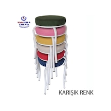 Tabure (Beyaz Ayaklı) ((6 Adet)-Mutfak Balkon Tabur...