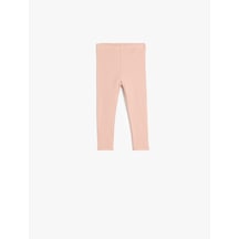 Koton Pamuklu Beli Lastikli Basic Uzun Tayt Pembe 5smg40059ak Gül