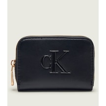 Calvin Klein Kadın Ck Desenli Fermuar Kapamalı Kart Bölmeli Siyah Cüzdan Lv04f1154g-ub1-12074 Siyah