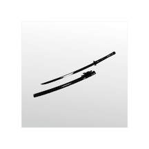 Folyo Sticker Samurai Bıçağı 90 Cm Uzunluk Siyah