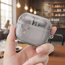 Galaxy Buds 3 Pro Kılıf Güvenli Kilitli Koruma Kılıfı Füme