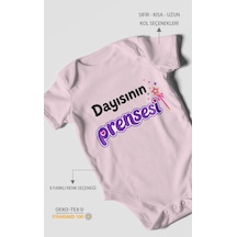 Morivokids Dayısının Prensesi Kısa Kollu Bebek Body %100 Pamuk Bebe Pembe