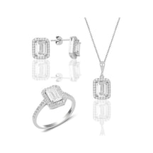 Gümüş Baget Taşlı Üçlü Set (536822250)