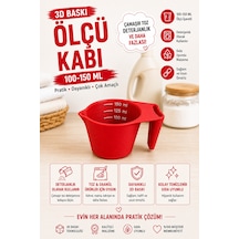 3d Baskı 100-150 Ml Ölçü Kabı Çamaşır Deterjanı, Toz Ve Granül Ölçü Kabı Gıda Uyumlu Pla - Kırmızı