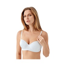 New Bra 7045-kadın Desteksiz B Cup Dantelli Sütyen Beyaz