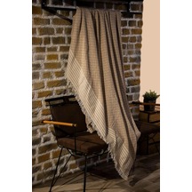 Tr Natürel Keten Koltuk Örtüsü/koltuk Şalı Krem Krem 170 X 210 Diğer