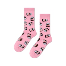 Carnaval Socks Pembe Yummy Nutella Desenli Renkli Soket Çorap Çok Renkli