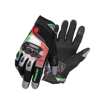 Motoanl Scoyco MC47 Esnek Kumaş Karbon Tam Korumalı Eldiven Kırmızı - Siyah -Yeşil