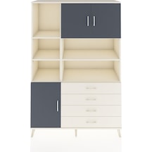 Hyperion Dolap 8 Raflı 4 Çekmeceli 3 Kapaklı 132x44x195 Aytaşı-antrasit/aytaşı Antrasıt/aytası