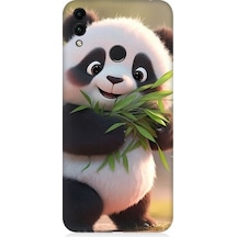 Huawei Honor 8c Uyumlu Sevimli Panda Ve Bambu Desenli Silikon Kılıf