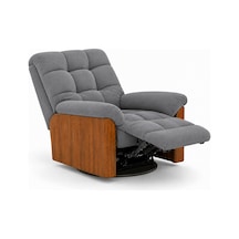 Smarto Relax Porto Tv Koltuğu Elektrikli Masajlı Isıtmalı Döner Sallanan Ahşap Yan Panelli Polyester Kumaş Baba Koltuğu Gri