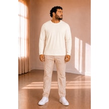 Sngl Tekstil Erkek Uzun Kollu İnterlok Oversize Sweatshirt S-m-l-xl-2xl Ekru