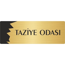 Metal Departman Kapı İsimliği, Yönlendirme Levhası Taziye Odası 5x20 Cm Altın Renk