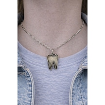 Tooth Charm Diş Figürlü Gümüş Renk Unisex Kolye 60 Cm Çok renkli