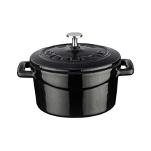 Lava Tencere Mini Oval Siyah Trendy Kapak 9 X 12 Cm Gümüş