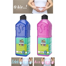 Mavi Pembe Cinsiyet Belirleme Parmak Boyası 1 Adet 500 Ml Kız Cinsiyet Açıklama Boyası Yıkanabilir Nova Color Zararsız
